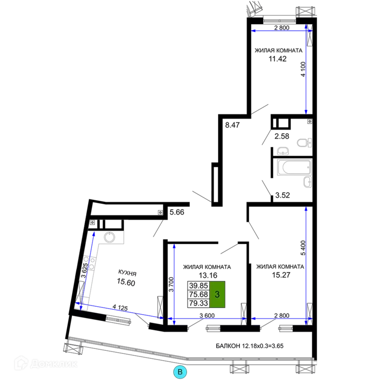 Продаётся 3-к квартира, 79.33 м - Фото 0