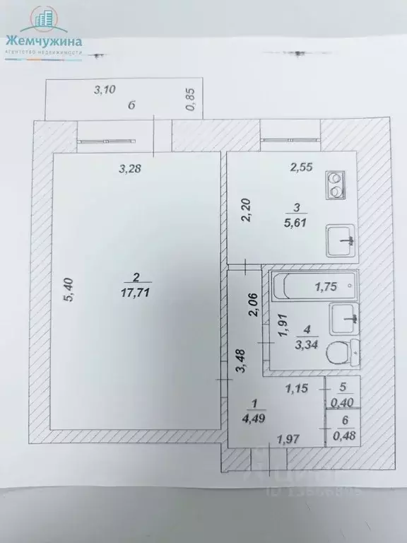 1-к кв. Ульяновская область, Димитровград просп. Ленина, 29 (30.0 м) - Фото 1