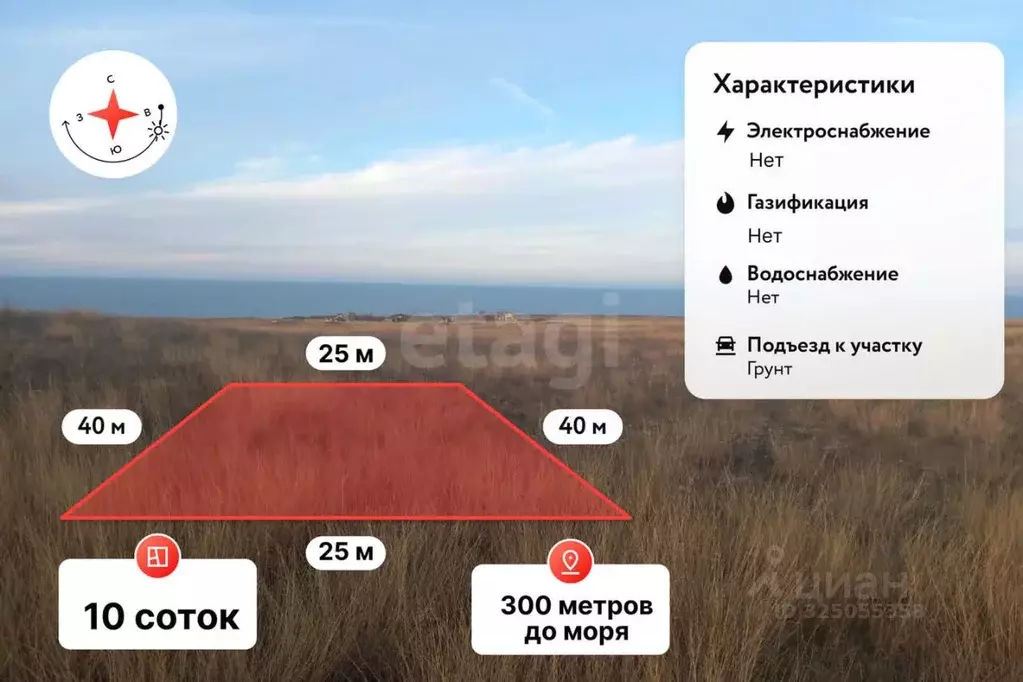 Участок в Крым, Ленинский район, Калиновское с/пос, Насыр урочище  ... - Фото 1