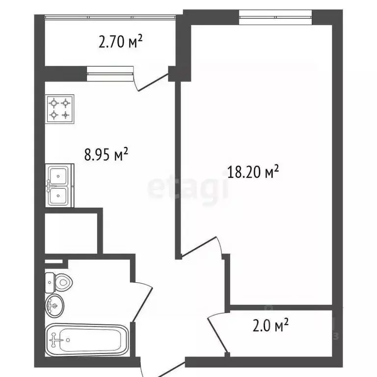 1-к кв. Санкт-Петербург пос. Шушары, просп. Новгородский, 10 (35.7 м) - Фото 1