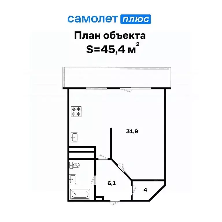 1-к кв. Свердловская область, Екатеринбург ул. Ясная, 22Г (45.4 м) - Фото 1