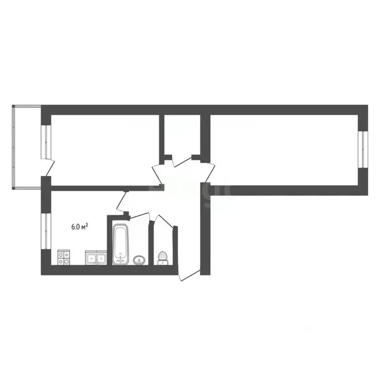 2-к кв. Тюменская область, Тюмень ул. Белинского, 30 (46.3 м) - Фото 0