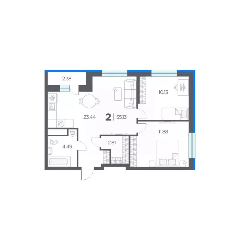 2-к кв. Рязанская область, Рязанский район, Дядьковское с/пос, с. ... - Фото 1