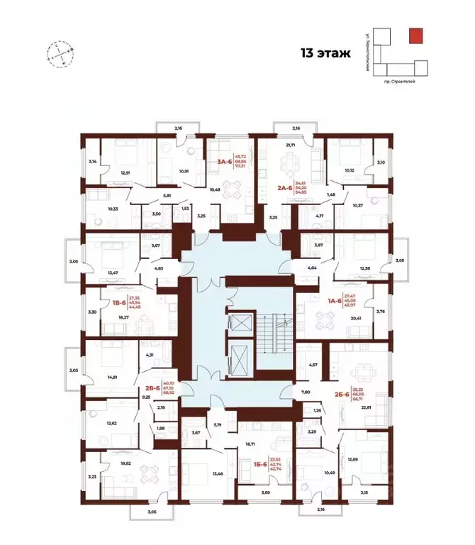 3-к кв. Пензенская область, Пенза Арбери жилой комплекс (70.51 м) - Фото 2