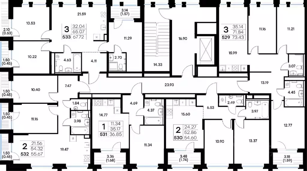 3-к кв. Татарстан, Казань ул. Профессора Мухамедьярова (67.72 м) - Фото 2