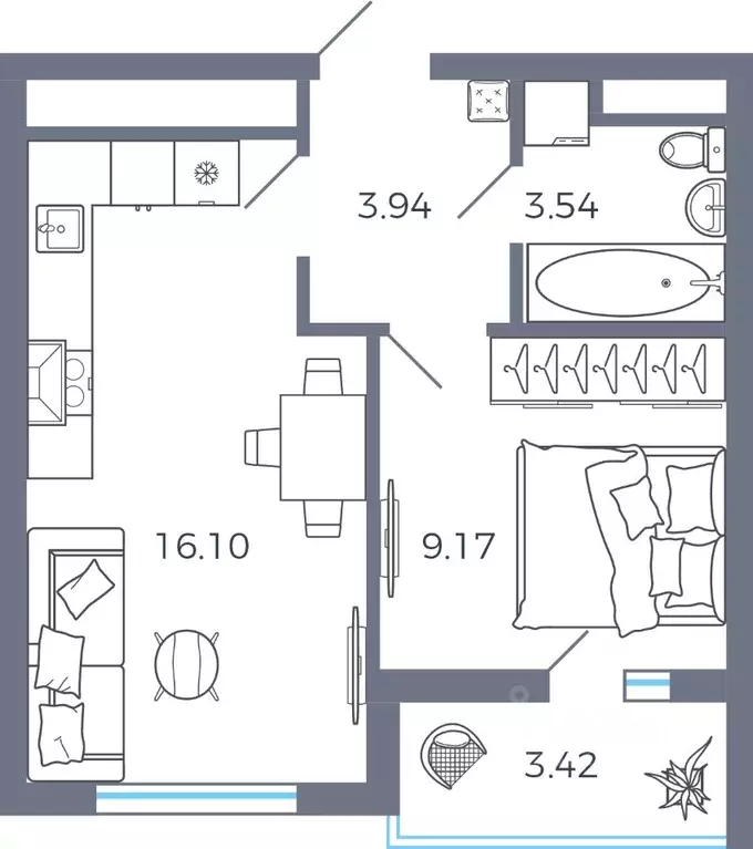 1-к кв. Самарская область, Волжский район, Лопатино с/пос, пос. ... - Фото 0