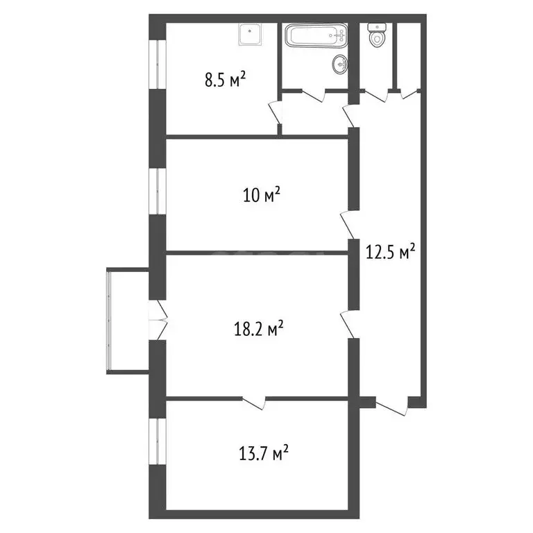 3-комнатная квартира: Иркутск, улица Декабрьских Событий, 107Б (74.3 ... - Фото 1