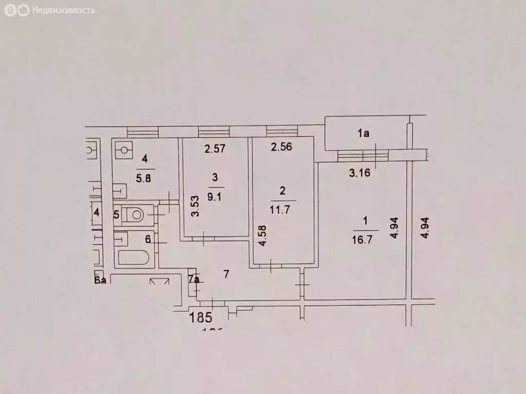 1к в 3-комнатной квартире (16.7 м) - Фото 1