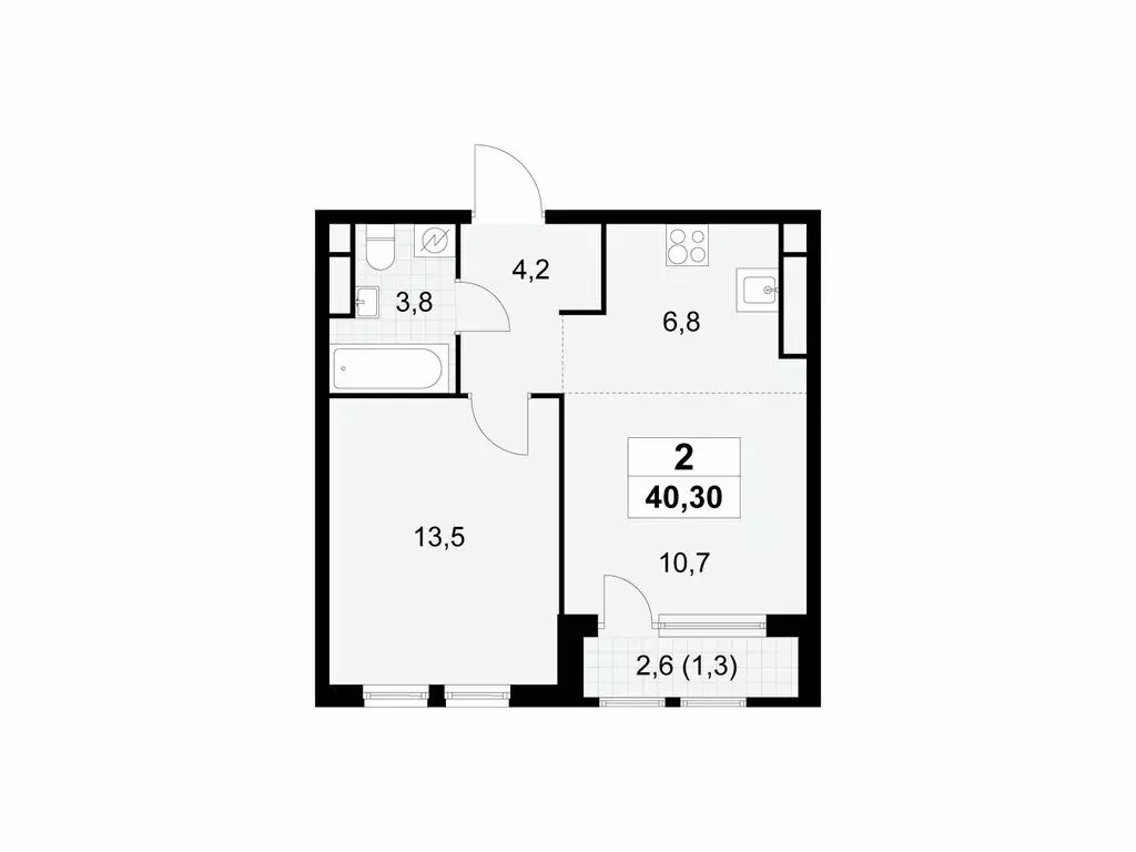 2-комнатная квартира: Москва, Бартеневская улица, 18к1 (40.3 м) - Фото 1