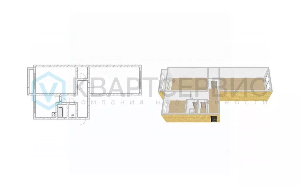 2-к кв. Омская область, Омск Крыловская ул., 29 (48.7 м) - Фото 2
