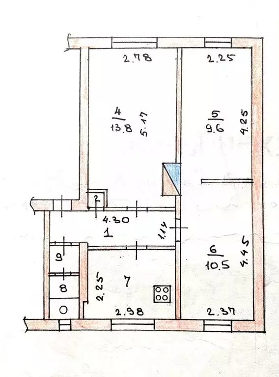 3-к. квартира, 48 м, 2/2 эт. - Фото 0