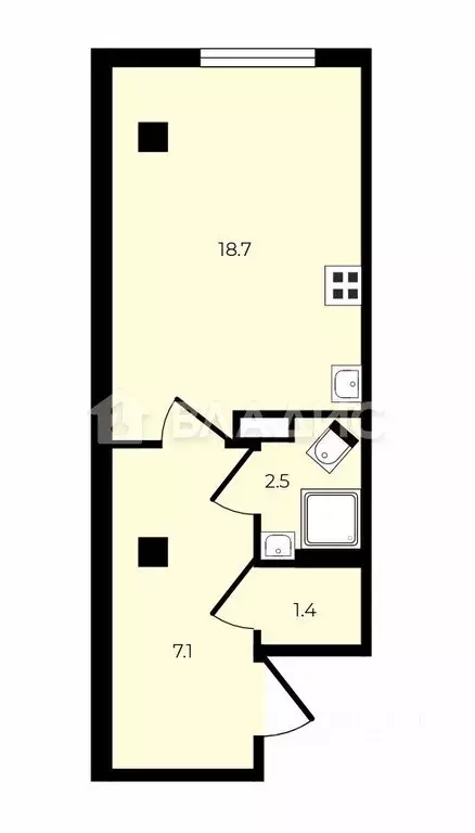 Студия Ленинградская область, Мурино Всеволожский район, ул. Шоссе в ... - Фото 2