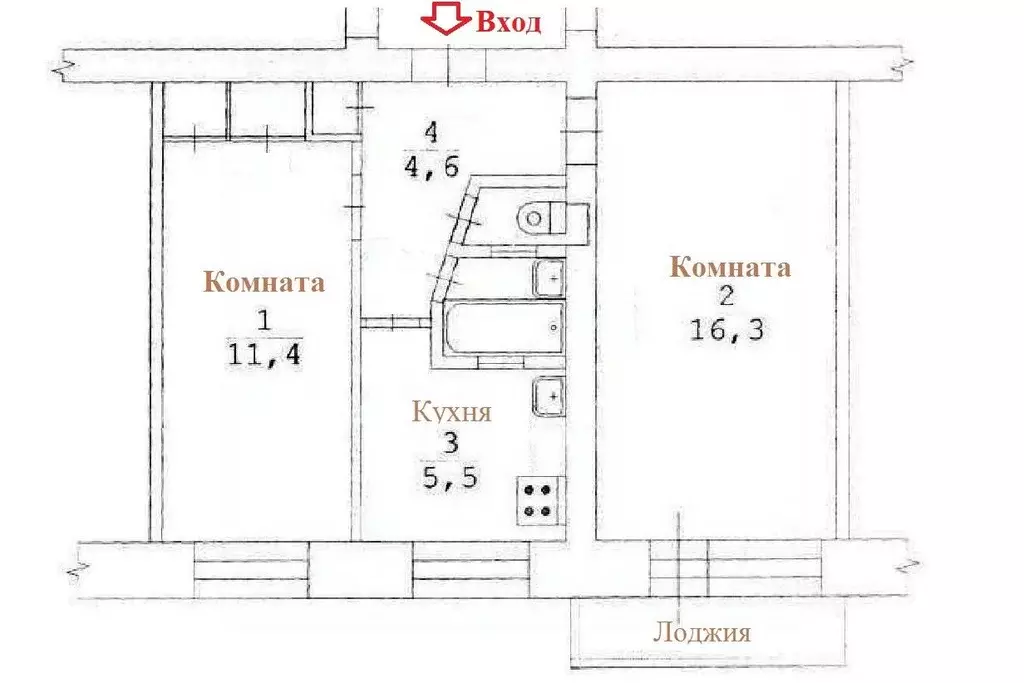 2-к кв. Свердловская область, Екатеринбург ул. Бажова, 189 (42.2 м) - Фото 0