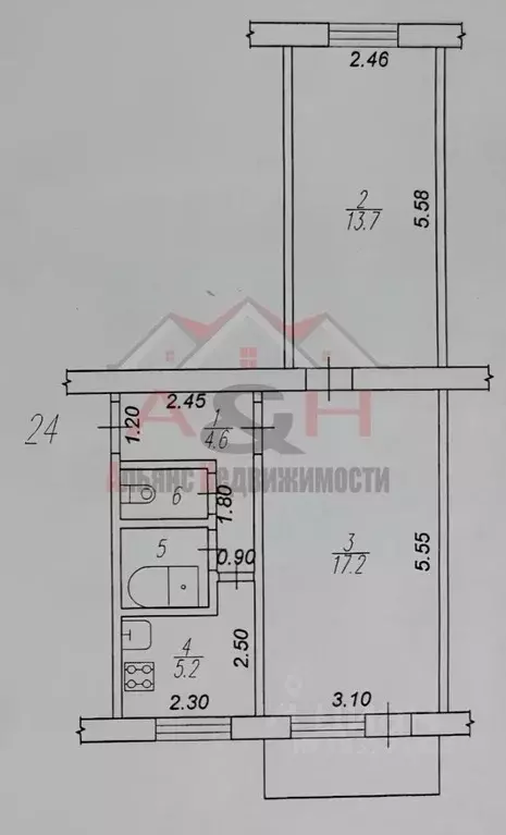 2-к кв. Рязанская область, Новомичуринск Пронский район, просп. ... - Фото 2