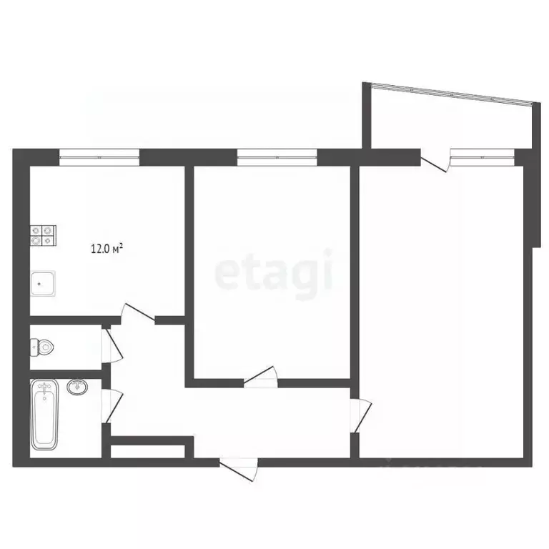 2-к кв. Тюменская область, Тюмень Флотская ул., 54 (56.0 м) - Фото 2