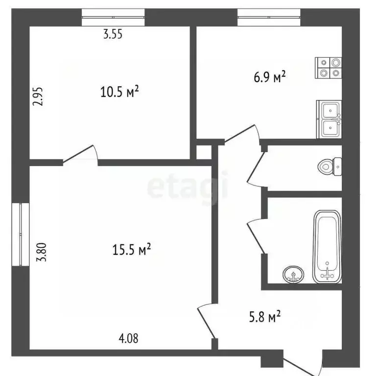 2-к кв. Ярославская область, Ярославль ул. Кузнецова, 13 (42.5 м) - Фото 2