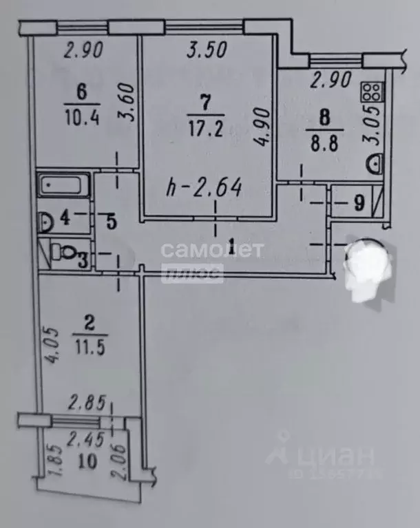 3-к кв. Омская область, Омск просп. Комарова, 5 (64.0 м) - Фото 1