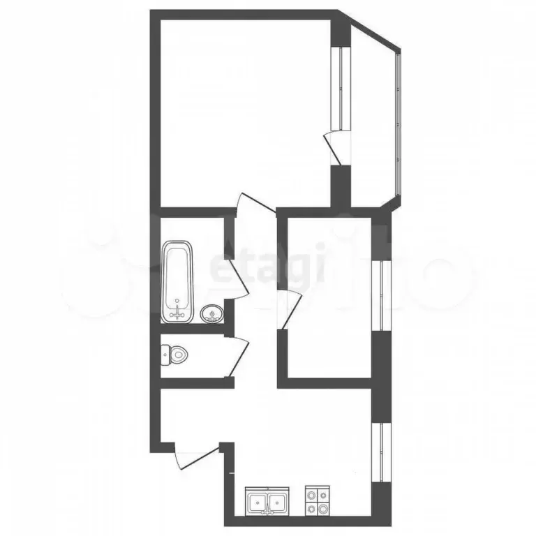 2-к. квартира, 57,8 м, 7/9 эт. - Фото 0