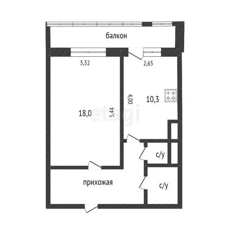 1-комнатная квартира: Белгород, улица Макаренко, 26 (39.8 м) - Фото 1