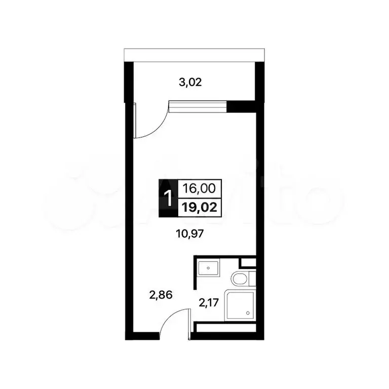 Апартаменты-студия, 19 м, 14/14 эт. - Фото 0