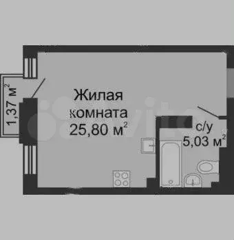 Квартира-студия, 30 м, 14/25 эт. - Фото 0