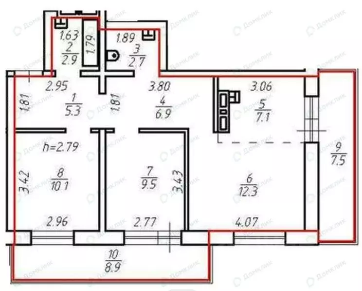 3-к кв. Иркутская область, Иркутск ул. Мухиной, 17/1 (56.8 м) - Фото 2