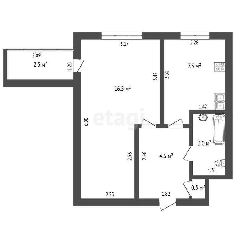 1-комнатная квартира: Стерлитамак, улица Имая Насыри, 1 (31.6 м) - Фото 0