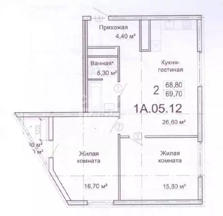 2-к кв. Свердловская область, Екатеринбург ул. Стрелочников, 2 (68.8 ... - Фото 1