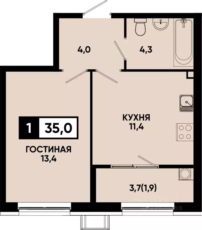 1-к кв. Ставропольский край, Кисловодск Моя Легенда жилой комплекс ... - Фото 0