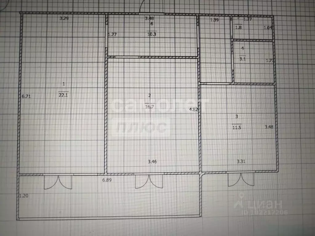 2-к кв. Ульяновская область, Ульяновск Буинский пер., 1 (65.5 м) - Фото 2