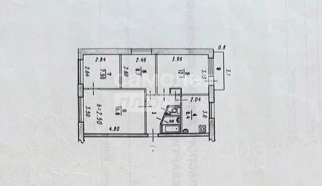 4-к кв. Омская область, Омск просп. Карла Маркса, 83а (59.0 м) - Фото 2