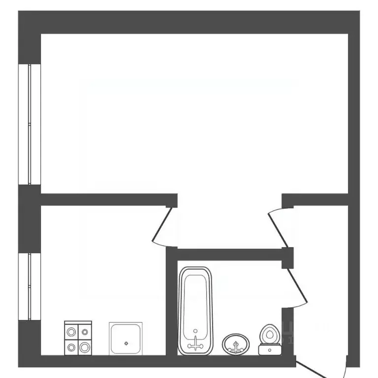 1-к кв. Тюменская область, Тюмень Рижская ул., 58 (30.7 м) - Фото 2