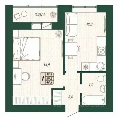 1-к кв. Самарская область, Волжский район, Смышляевка городское ... - Фото 1