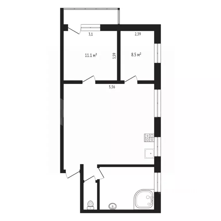 2-к кв. Тюменская область, Тюмень ул. Тимирязева, 141 (60.1 м) - Фото 1