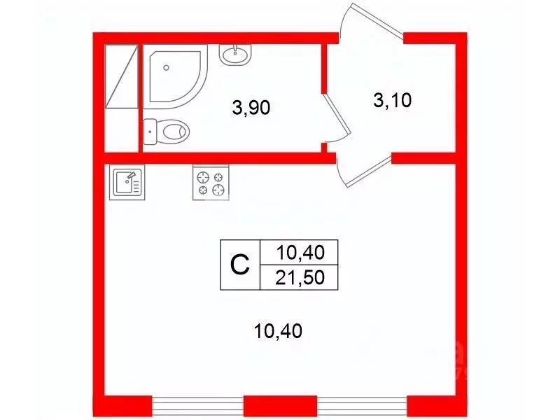 Студия Ленинградская область, Всеволожское городское поселение, пос. ... - Фото 2