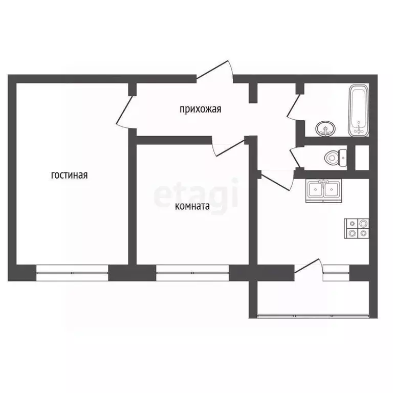 2-к кв. Ярославская область, Ярославский муниципальный округ, пос. ... - Фото 2