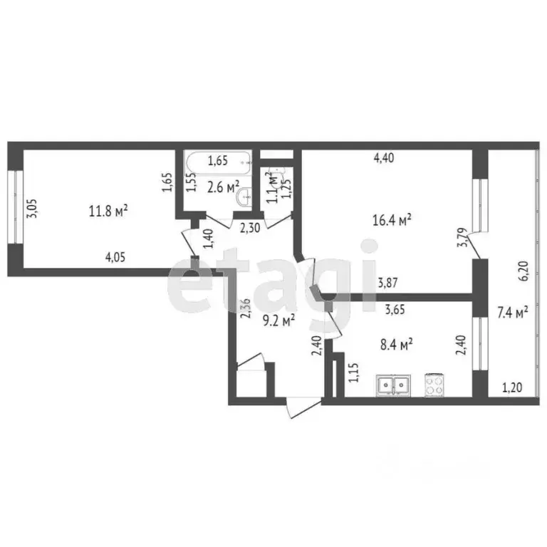 2-к кв. Тверская область, Ржев ул. Челюскинцев, 23 (47.4 м) - Фото 1