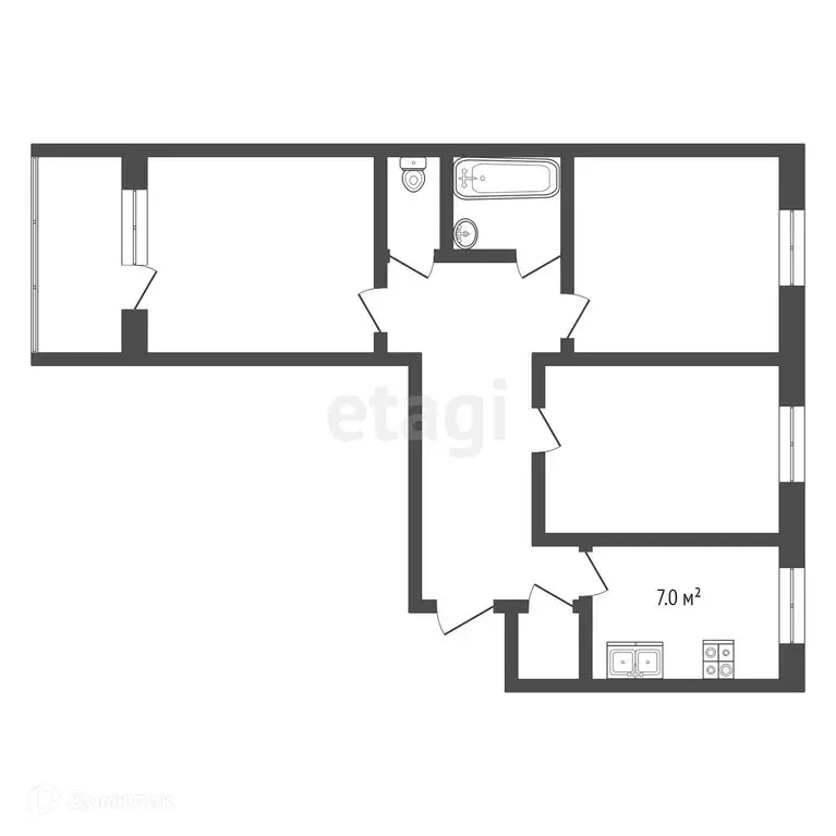 Продаётся 3-к квартира, 63.5 м - Фото 1