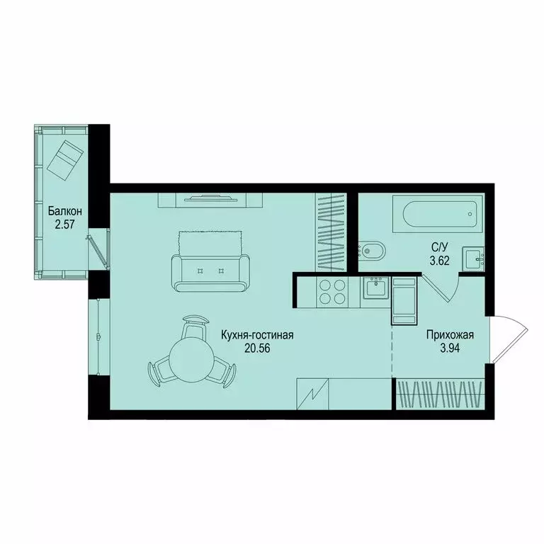 Квартира-студия: Всеволожский район, Заневское городское поселение, ... - Фото 1