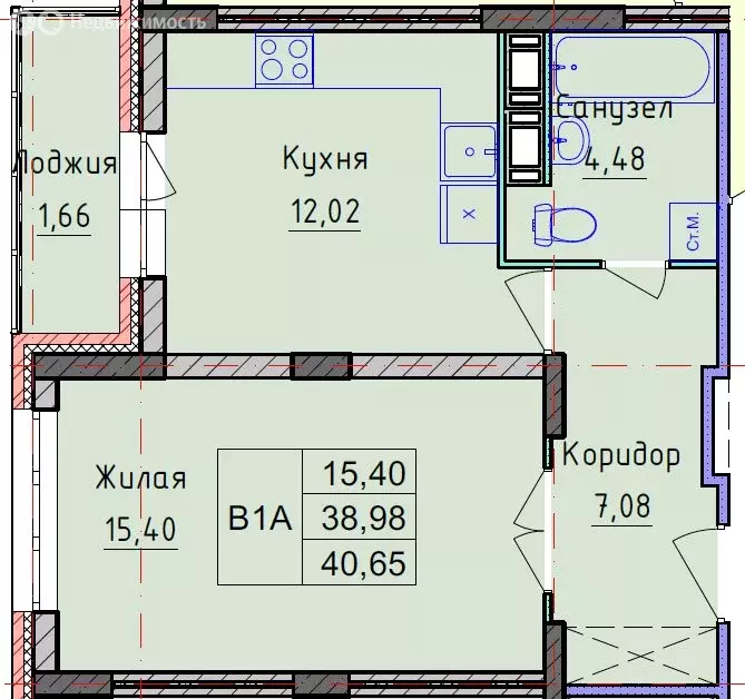 1-комнатная квартира: Ярославль, Дядьковская улица, 48 (41 м) - Фото 1