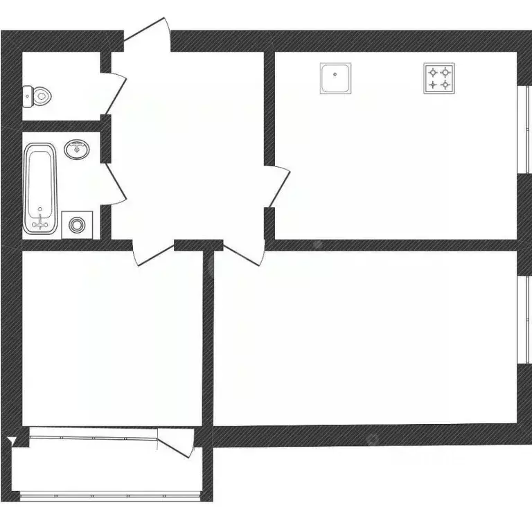 2-к кв. Костромская область, Кострома Бульварная ул., 9 (48.0 м) - Фото 1