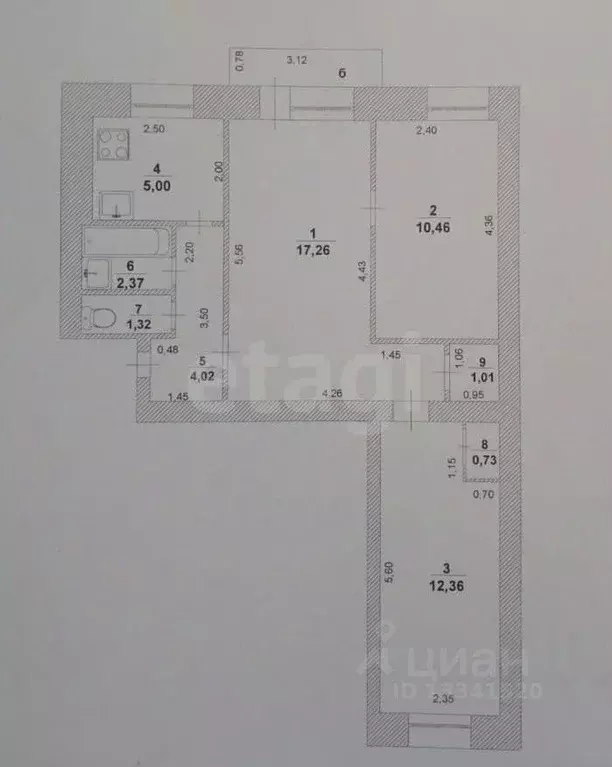 3-к кв. Ульяновская область, Ульяновск ул. Гончарова, 1/17 (55.0 м) - Фото 1