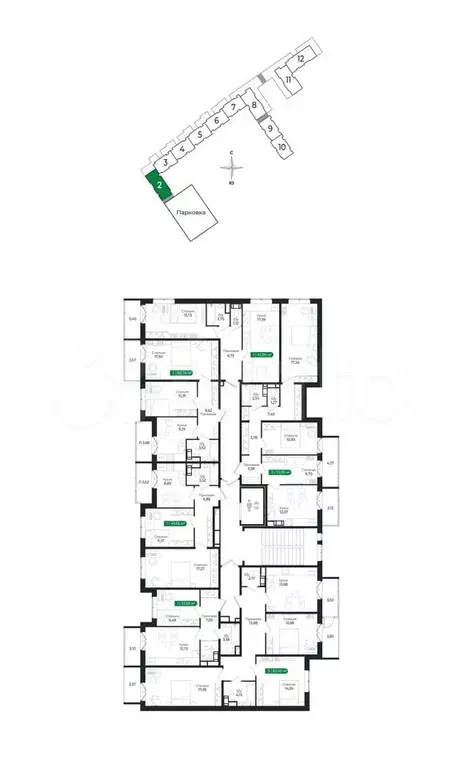 3-к. квартира, 82,4 м, 3/8 эт. - Фото 1