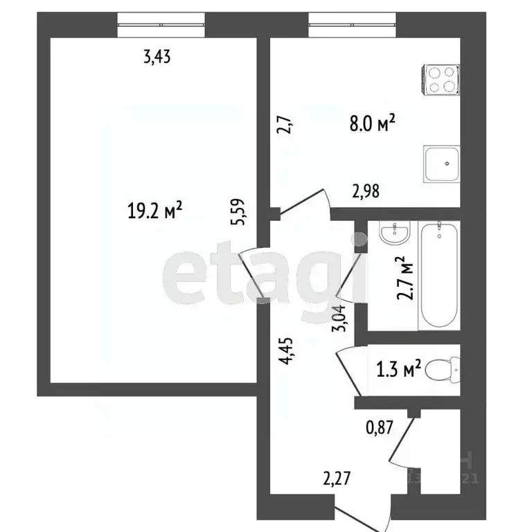 1-к кв. Марий Эл, Йошкар-Ола Комсомольская ул., 90 (38.0 м) - Фото 2