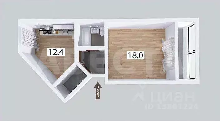 1-к кв. Омская область, Омский район, с. Троицкое, Ясная Поляна мкр ... - Фото 2