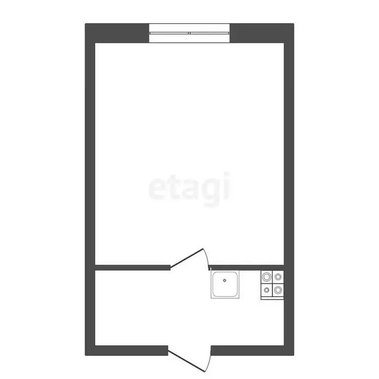 1к в -комнатной квартире (19.1 м) - Фото 1