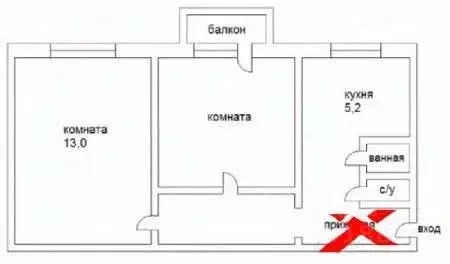 2-к кв. Тульская область, Тула ул. Седова, 31А (45.0 м) - Фото 2