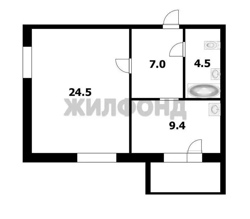 1-комнатная квартира: Барнаул, улица Фурманова, 26А (45.4 м) - Фото 2