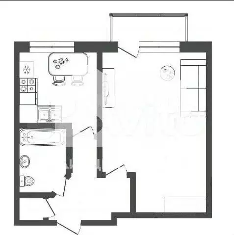 1-к. квартира, 30 м, 2/5 эт. - Фото 0