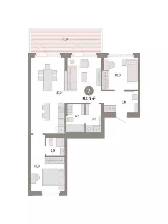 2-комнатная квартира: Новосибирск, квартал Лебедевский, 1/3 (94 м) - Фото 1